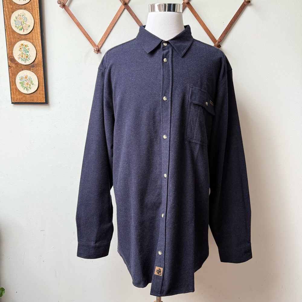 Whitetails Navy Blue Cotton Shirt